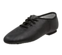 SHADOW DANCE UK - Black Lace-Up Jazz Shoes Girls - Kids & Adults Leather Dance Shoes with Cotton Lining - Suede & Rubber Split Sole for Ballet, Modern, Gymnastics & Theatre (6 UK)