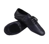 SHADOW DANCE UK - Lace Up Black Jazz Shoes Girls - Unisex Modern Stage Leather Jazz Dance Shoes - Rubber & Suede Split Sole - Ideal for Kids & Adults (6.5 UK)