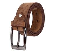 SHADOW DANCE UK - Leather Belts for Men - 100% Full Grain Cow Hide - Classic Mens Leather Black & Brown Belt for Jeans - Rustic Embossed Buckle - Ideal Gifts for Men (Rustic, 34-38)