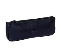 SHADOW DANCE UK Leather Pencil Case Clutch Art School Cosmetic Case Stationery Bag for Pens, Markers, Change, Coins Genuine Black (Scribe Case, Black)