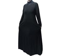 SHADOW DANCE UK - Long Sleeve abayas for women muslim, Round Neck islamic prayer dress, Dubai Kaftan, Traditional Wear, one-piece abaya for women girls (Black, Age 11-12)