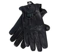 SHADOW DANCE UK Men's Gift Quality Classic Retro Driving Gloves 100% Genuine Leather Black Brown Tan Colour - Mens Goatskin Unlined Touchscreen Texting Leather Gloves (Black, Medium)