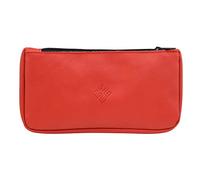 SHADOW DANCE UK Red Leather Pencil Case Clutch Art School Makeup Mobile Phone Genuine Cosmetic Case Stationery Bag for Pens, Markers, Change, Coins (Clutch Case, Red)