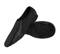 SHADOW DANCE UK - Slip On Black Jazz Shoes Girls - Unisex Modern Stage Leather Jazz Dance Shoes with Strong Elastic Slip On - Rubber & Suede Split Sole - Ideal for Kids & Adults (7.5 UK)