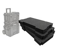 Shadow Foam Easy Peel - Foam Inserts for the Magnusson Site System - Full Stack [Black 50mm Three Pack] Top, Middle and Cart Foam Inserts for Magnusson Toolbox System | Power Tool Storage