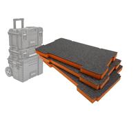 Shadow Foam Easy Peel - Foam Inserts for the Magnusson Site System - Full Stack [Orange 30mm Three Pack] Top, Middle and Cart Foam Inserts for Magnusson Toolbox System | Power Tool Storage