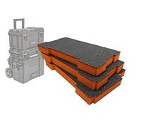 Shadow Foam Easy Peel - Foam Inserts for The Magnusson Site System - Full Stack [Orange 50mm Three Pack] Top, Middle and Cart Foam Inserts for Magnusson Toolbox System | Power Tool Storage