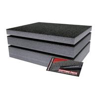 Shadow Foam Grey Starter Kit 3pcs | Tool Box Foam Inserts - Foam Sheet 40x32cm Mixed Pack (30, 50 & 70mm Depth) Tool Box Organisation DIY & Tool Storage Systems