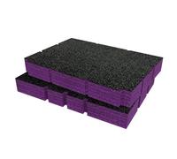Shadow Foam Insert for Bunker Load-Up Stacking Two Drawer - Foam for Tool Box Organisation - DIY Insert for Tool Boxes & Tool Storage Systems - Toolbox Organiser - Twin Pack - Purple (50mm Depth)
