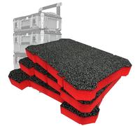 Shadow Foam Insert Pack Made for FLEX STACK PACK 3 Piece Storage System - Cut and Peel Foam Inserts | (Red, 50mm)