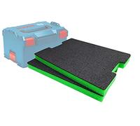 Shadow Foam L-Boxx Inserts - Perfect fit for Bosch L-Boxx 102-374 [Green 30mm Twin Pack] Foam Inserts for Sortimo L-Boxx Modular Toolbox | Ideal for Power Tools, Tool Organisation and Tool Storage