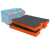 Shadow Foam L-Boxx Inserts - Perfect fit for Bosch L-Boxx 102-374 [Orange 50mm Twin Pack] Foam Inserts for Sortimo L-Boxx Modular Toolbox | Ideal for Power Tools, Tool Organisation and Tool Storage