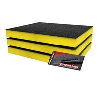 Shadow Foam Small Pack 3pcs - Foam Inserts Kit for Tool Box Organisation - 40 x 32cm DIY Cut & Peel Foam Sheets for Tool Boxes & Tool Storage Systems - Yellow (50mm Depth)