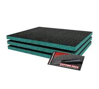 Shadow Foam Starter Kit 3pcs | Tool Box Foam Inserts - Foam Sheet 40x32cm Tool Box Organisation DIY & Tool Storage Systems (Teal, 30mm)