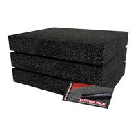 Shadow Foam Starter Kit 3pcs | Tool Box Foam Inserts - Foam Sheet 40x32cm Tool Box Organisation DIY & Tool Storage Systems (Black, 70mm)