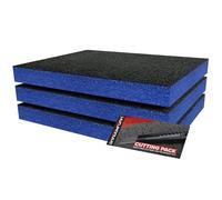Shadow Foam Starter Kit 3pcs | Tool Box Foam Inserts - Foam Sheet 40x32cm Tool Box Organisation DIY & Tool Storage Systems (Blue, 50mm)