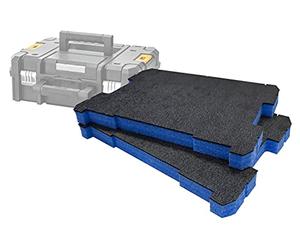 Shadow Foam TSTAK/ProStack Foam Inserts [30mm Blue Twin Pack] Easy Peel Foam Inserts for DeWalt TSTAK & Stanley ProStack Boxes