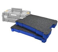 Shadow Foam TSTAK/ProStack Foam Inserts [50mm Blue Twin Pack] Easy Peel Foam Inserts for DeWalt TSTAK & Stanley ProStack Boxes