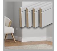 Shadow Groove MDF White Primed Skirting Boards in Various Pack Sizes (120mm x 2.2m) (4)
