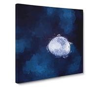 Shadow Moon Canvas Print | Gallery Wrapped 30mm Frame Wall Art | 14x14 inches | Ready to Hang | Abstract Space Picture | Living Room Bedroom Lounge Office