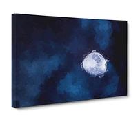 Shadow Moon Canvas Print | Gallery Wrapped 30mm Frame Wall Art | 30x20 inches | Ready to Hang | Abstract Space Picture | Living Room Bedroom Lounge Office