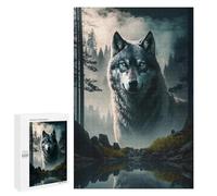 Shadow of The Wolf Puzzles for Adults 1000 Pieces Wooden Jigsaw Puzzle Difficult and Cool- Shadow of The Wolf- 1000 Pieces Fantasy Puzzles