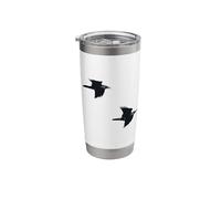 Shadow Pair Ravens in Silent Flight Stainless Steel Insulated Tumbler
