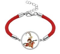 Shadow Play Head Portrait Brave Woman Lucky Red String Bracelet Rope Bracelet Handmade