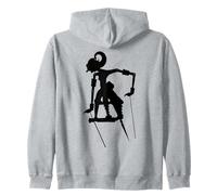 Shadow Play: The Artful Silhouettes of Indonesian Wayang Zip Hoodie