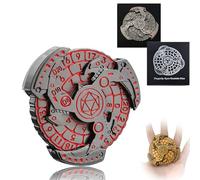 Shadow Roulette Dice Spinner for DND Dice Set, 7-in-1 Dragon Metallic D&D Dice with Gift Case for Dungeons and Dragons Game, RPG Role Playing Tabletop Game Gifts (Red Silver)