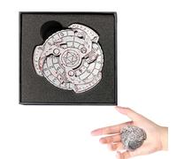 Shadow Roulette Dice Spinner for DND Dice Set, Dragon Metallic D&D Dice with Gift Case for RPG Role Playing Tabletop Game Gifts (Silver)