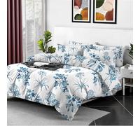 Shadow Sleep Floral Duvet Cover Set Double, 400 Thread Count 100% Egyptian Cotton Bedding, Luxury Soft Flower Printed 3-Piece Set with Pillowcase Pair