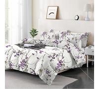 Shadow Sleep Super King Duvet Cover Set 100% Egyptian Cotton 400 Thread Count Luxury Floral Printed Flower Design Breathable Soft Bedding Set 3 Piece with 2 Pillowcases All Season Comfort