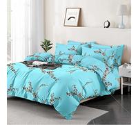 Shadow Sleep Super King Duvet Cover Set 100% Egyptian Cotton 400 Thread Count Luxury Floral Printed Flower Design Breathable Soft Bedding Set 3 Piece with 2 Pillowcases All Season Comfort