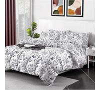 Shadow Sleep Super King Duvet Cover Set 100% Egyptian Cotton 400 Thread Count Luxury Floral Printed Flower Design Breathable Soft Bedding Set 3 Piece with 2 Pillowcases All Season Comfort