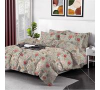 Shadow Sleep Super King Duvet Cover Set 100% Egyptian Cotton 400 Thread Count Luxury Floral Printed Flower Design Breathable Soft Bedding Set 3 Piece with 2 Pillowcases All Season Comfort