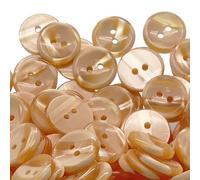 Shadow Stripe 2-Hole Variegated Polyester Buttons, Cream 15mm (24L) Pack of 10, Sewing and Craft Buttons for Clothing, Knitting, and DIY Projects