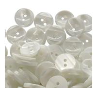 Shadow Stripe 2-Hole Variegated Polyester Buttons, White 13mm (20L) Pack of 10, Sewing and Craft Buttons for Clothing, Knitting, and DIY Projects