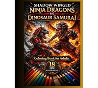 Shadow Winged Ninja Dragons vs Dinosaur Samurai: Coloring Book for Adults (Dinosaurs Coloring for Adults)