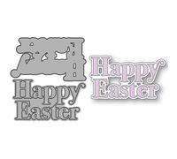 Shadow Words Happy Easter Die Cuts for Card Making, English Vocabulary Metal Cutting Dies for Paper Scrapbooking, DIY Stencils for Album Party Wedding Festivals Decoration