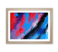 Shadow Words In Abstract Modern Art Framed Wall Art Print, Ready to Hang Picture for Living Room Bedroom Home Office Décor, Oak A4 (34 x 25 cm)