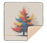 Shadowed Splatter Christmas Tree Large Non-Slip Baby Play Mat for Floor Water Resistant Travel Play Mat for Newborns Babies Infants Toddlers, 50'' x 50''