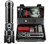Shadowhawk Rechargeable Torch, 500000 Lumen Torches LED Super Bright, 5000 mAh Long Lasting, Adjustable Focus, IP67 Waterproof, 5 Modes, Powerful Handheld Flashlight for Power Cuts, Camping, Emergency