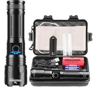 Shadowhawk Torches LED Super Bright, Rechargeable LED Torch P70 450000 Lumens Powerful Flashlight Rechargeable Battery Torch for Dog Walking Hiking Emergency Gift