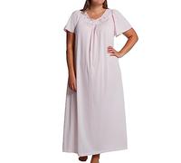 Shadowline Plus Size Women's Petals 53 Inch Short Flutter Sleeve Long Gown, Pink, 3XL Plus