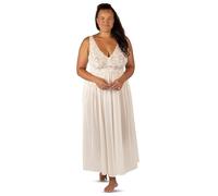 Shadowline Women’s Long Lace Bodice Nightgown | 53” Length Sleeveless Gown, Ivory, S