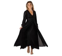 Shadowline Women's 71737 Bathrobe, Black, 3X