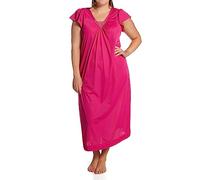 Shadowline Women's Cap Sleeve Long Nightgown, Raspberry, 3X