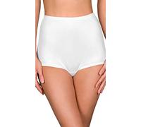 Shadowline Women's Hidden Elastic Nylon Full Brief Panty 3-Pack Underwear, White, Small