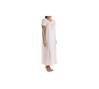 Shadowline Women's Long Gown with Flower Petal Embroidery and Flutter Sleeves Large Pink